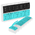 Weekly pill organiser with alarm for seniors - medication reminder 4 daily alerts