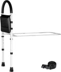 Adjustable bed assist rail for elderly seniors to get in and out of bed safely