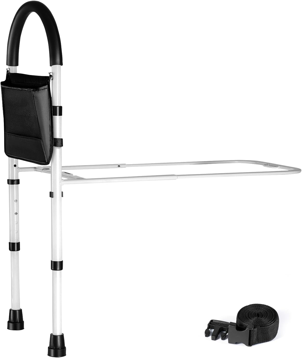 Adjustable bed assist rail for elderly seniors to get in and out of bed safely