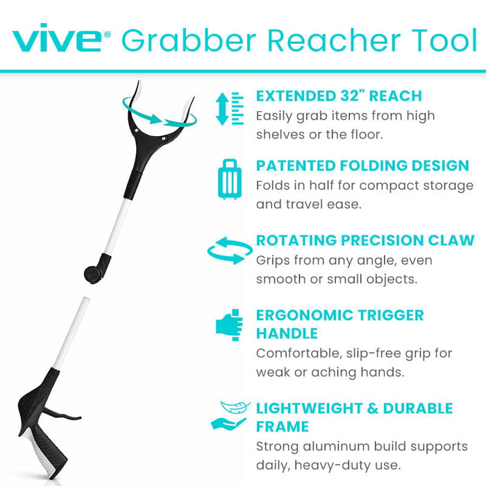Senior Safety Starter Kit — Bed Rail + Night Light 2-Pack + Reacher Grabber — product photo