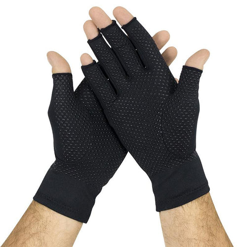 Arthritis Compression Gloves for Women & Men — Copper Infused, Open Finger, Pain Relief — product photo