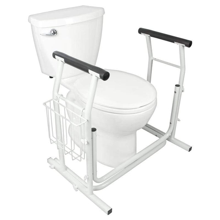 Freestanding toilet safety rail for elderly - grab bar frame no drilling required